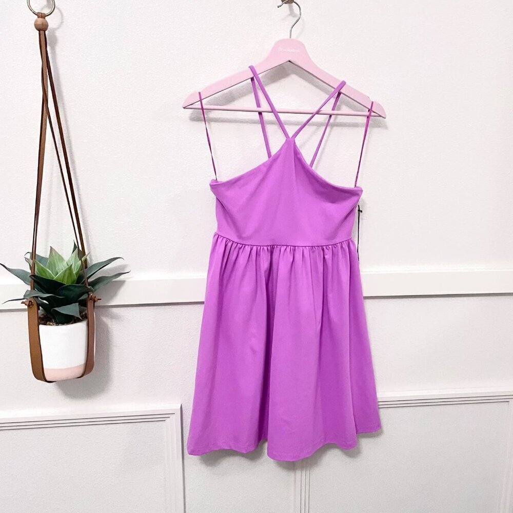 NWT Susana Monaco High Neck Babydoll Purple Mini Dress Size S